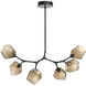 Gem LED 38 inch Matte Black Linear Pendant Ceiling Light in Bronze, 2700K LED, Modern Branch