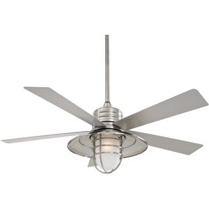 Rainman 54 inch Brushed Nickel Wet with Silver Blades Outdoor Ceiling Fan
