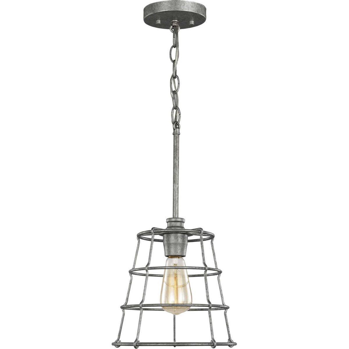 Chambers 1 Light 10 inch Galvanized Mini-Pendant Ceiling Light
