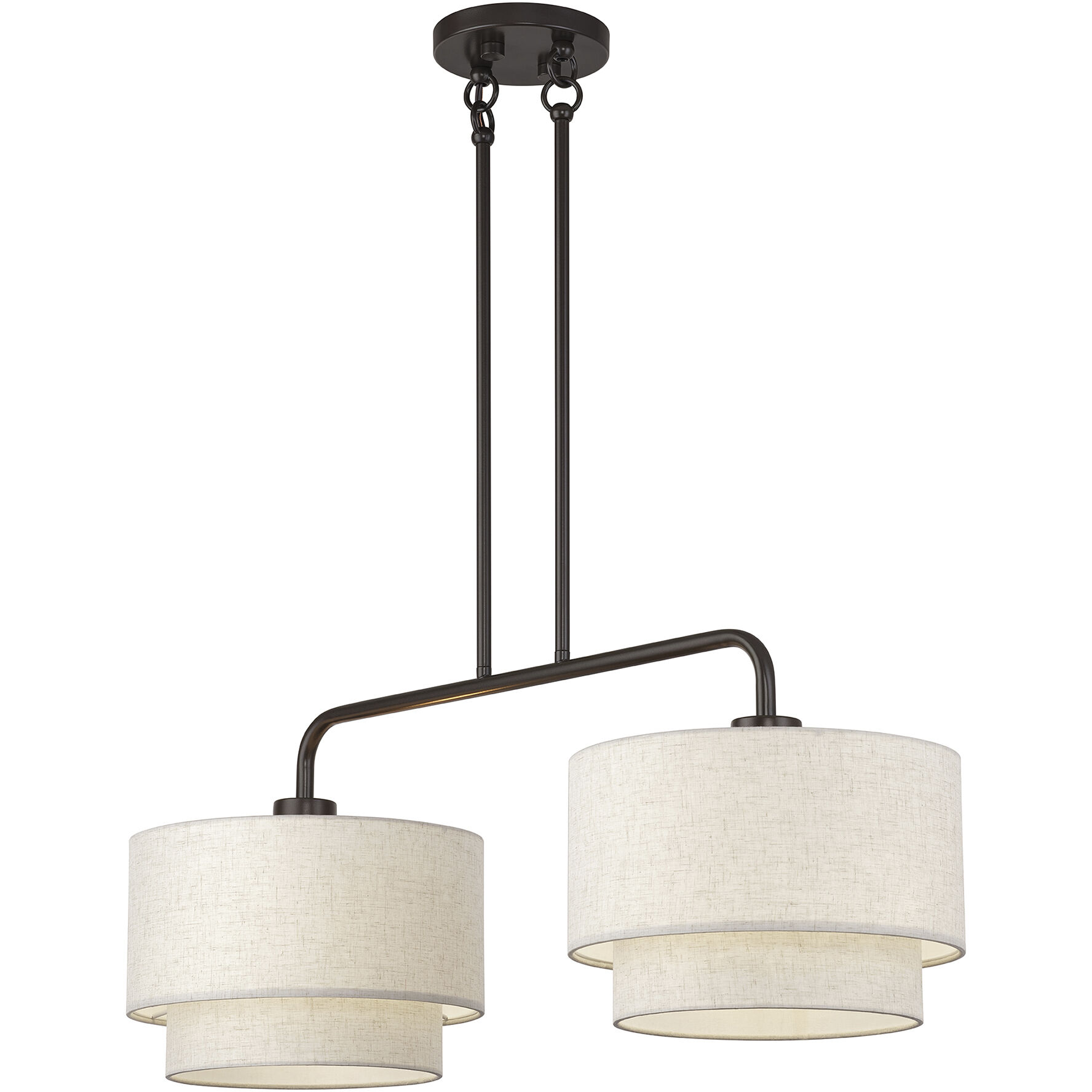 Manorwood 2 Light 34 inch English Bronze Linear Chandelier Ceiling Light, Large