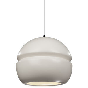 Radiance Collection 1 Light 8 inch Matte Black and Matte White and White Pendant Ceiling Light