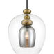Amesbury 1 Light 15.75 inch Coal and Oxidized Aged Brass Pendant Ceiling Light