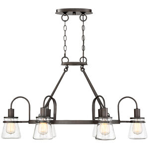 Portsmouth 6 Light 22 inch English Bronze Outdoor Linear Chandelier