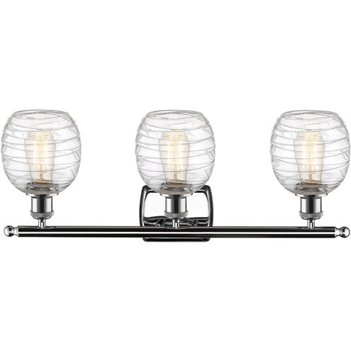 Ballston Belfast LED 26 inch Polished Chrome Bath Vanity Light Wall Light in Deco Swirl Glass