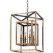 Hardy 4 Light 16 inch Gold Silver Leaf Pendant Ceiling Light