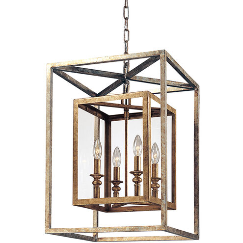 Hardy 4 Light 16 inch Gold Silver Leaf Pendant Ceiling Light