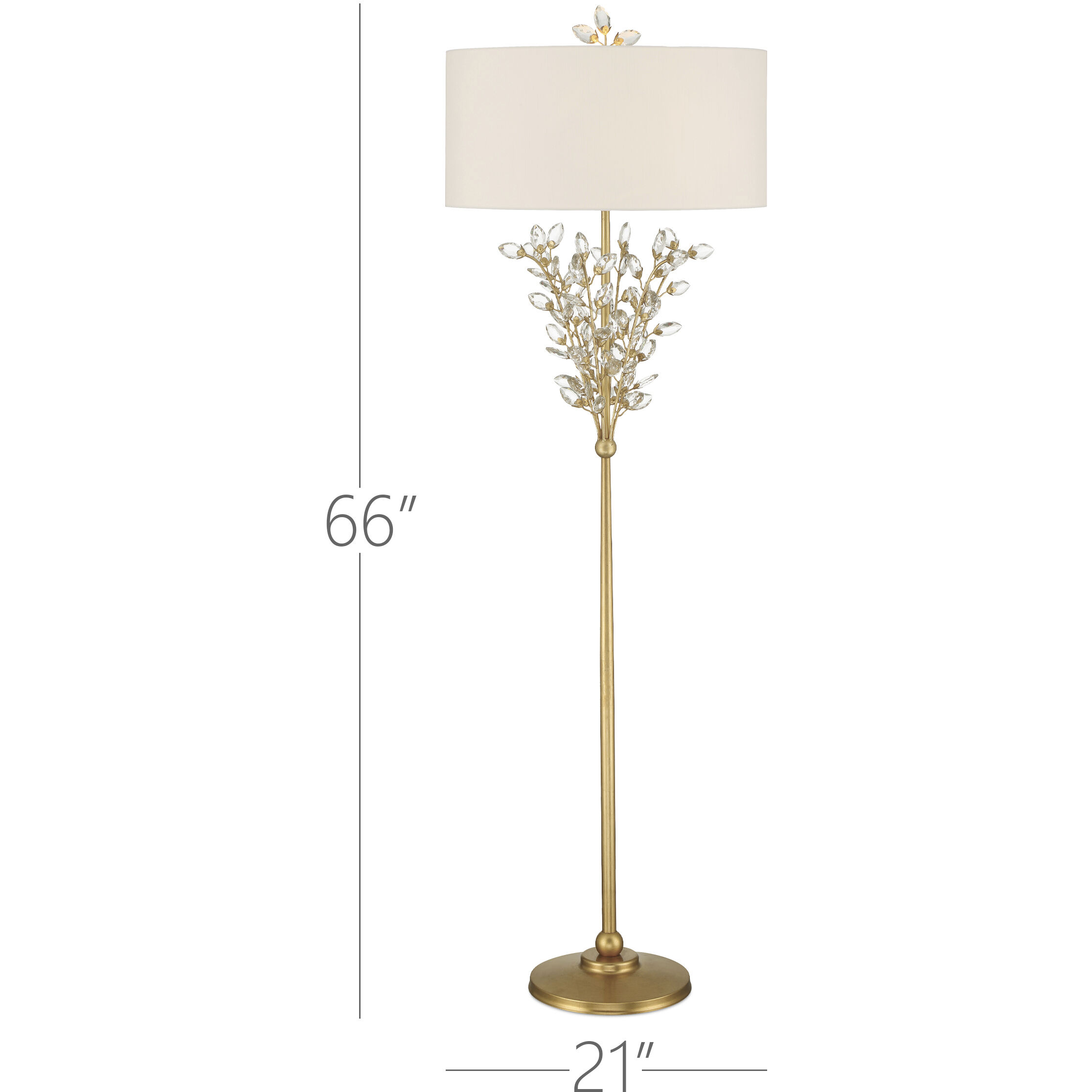 Forget-Me-Not 66 inch 100.00 watt Clear/Chinois Gold Leaf Floor Lamp Portable Light