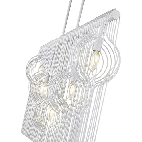 Contour 5 Light 45.75 inch White Linear Chandelier Ceiling Light