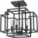 Titania 4 Light 14 inch Matte Black Semi Flush Mount Ceiling Light in 7