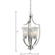 Foyer 3 Light 15 inch Brushed Nickel Chandelier Ceiling Light