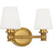 Sean Lavin Xavierre 2 Light 14 inch Burnished Brass Wall Bath Vanity Wall Light
