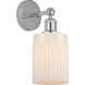 Edison Hadley 1 Light 5 inch Polished Chrome Sconce Wall Light in Matte White Glass