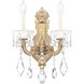 La Scala 2 Light 6.5 inch Parchment Gold Wall Sconce Wall Light in Parchment Gold Cast, Radiance