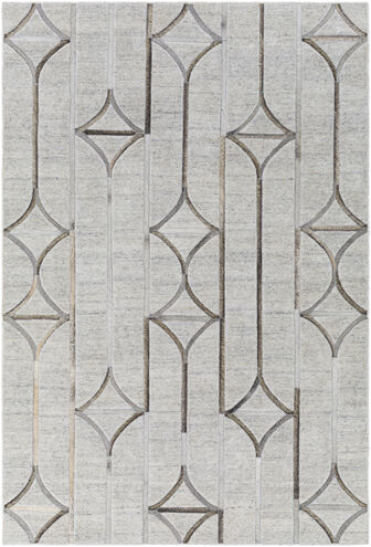 Eloquent 90 X 60 inch Light Gray Rug in 5 x 8, Rectangle