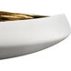 Greer 17.5 X 4 inch Bowl in White and Gold Glazed