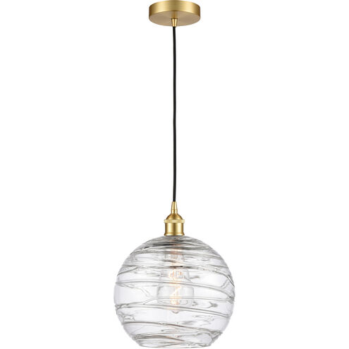 Edison Athens Deco Swirl LED 10 inch Satin Gold Mini Pendant Ceiling Light