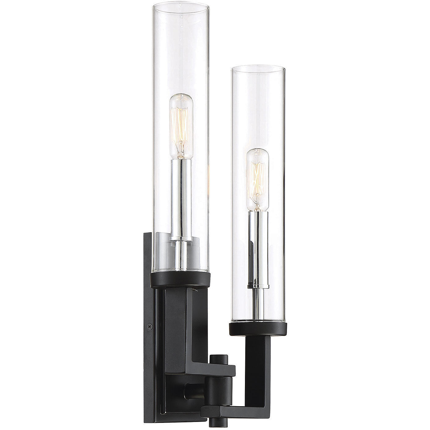 Folsom 6.75 inch 60.00 watt Matte Black with Polished Chrome Accents Adjustable Wall Sconce Wall Light