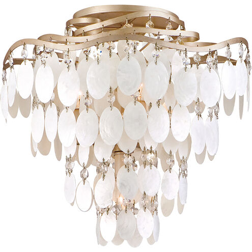 Dolce 4 Light 16 inch Champagne Leaf Semi Flush Ceiling Light