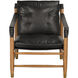 Luther Ebony Black Leather Occasional Chair