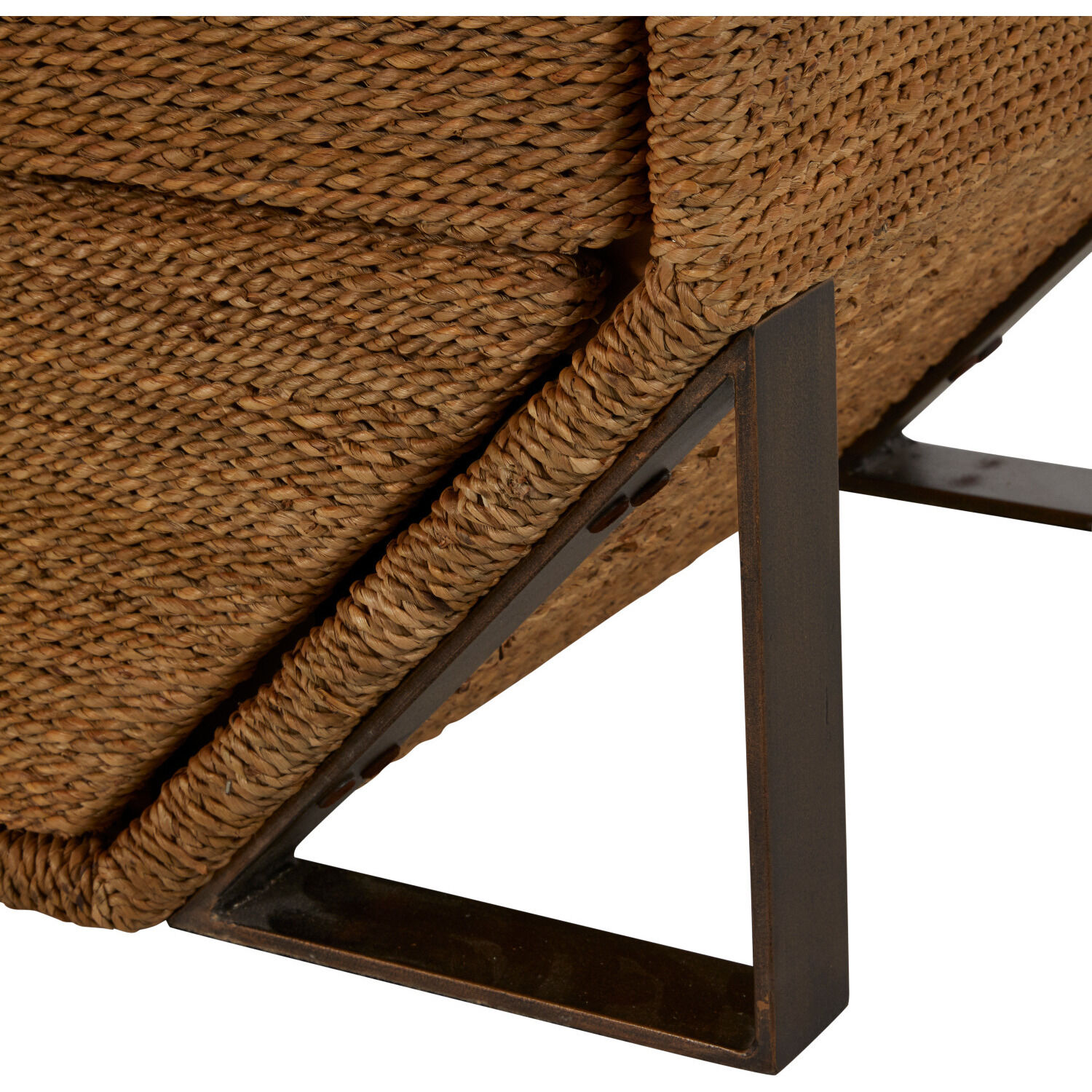 Chase Natural Seagrass / Antique Bronze Metal / Tempered Glass Chest