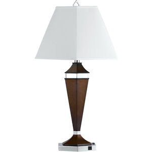 Hotel 30 inch 100 watt Brushed Steel and Espresso Table Lamp Portable Light