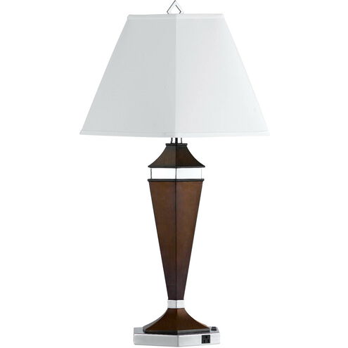 Hotel 30 inch 100 watt Brushed Steel and Espresso Table Lamp Portable Light
