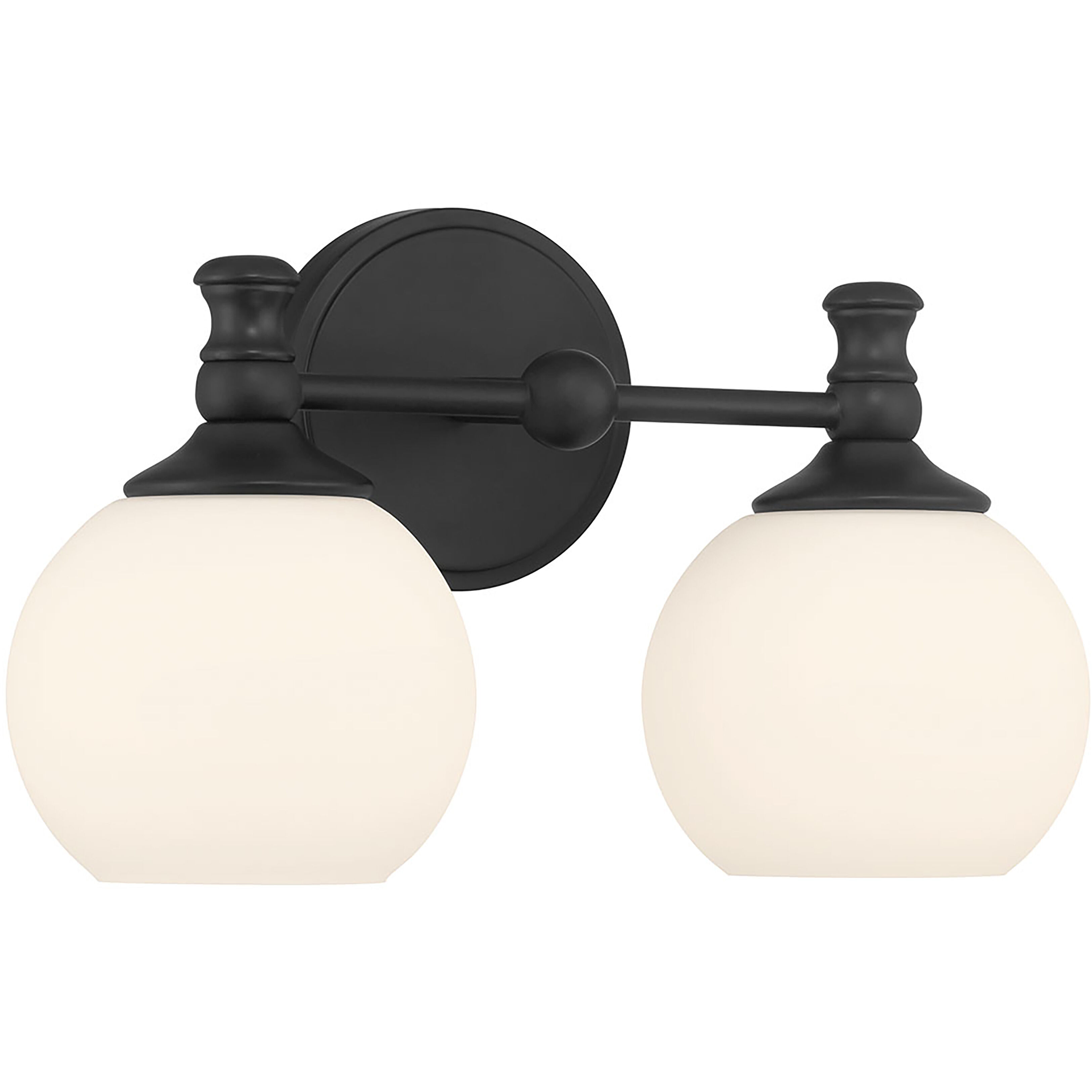 Orlisse 2 Light 14.75 inch Matte Black Bathroom Vanity Light Wall Light