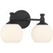 Orlisse 2 Light 14.75 inch Matte Black Bathroom Vanity Light Wall Light