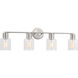 Drew & Jonathan Sayward 4 Light 32.38 inch Brushed Steel Wall Bath Fixture Wall Light