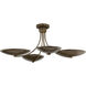 Palmela 4 Light Lacquered Bronze Convertible Chandelier Ceiling Light