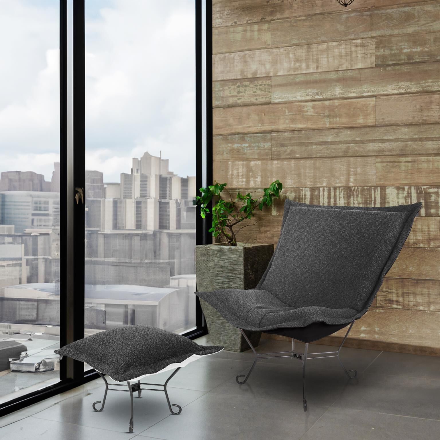 Barbet Charcoal Chair