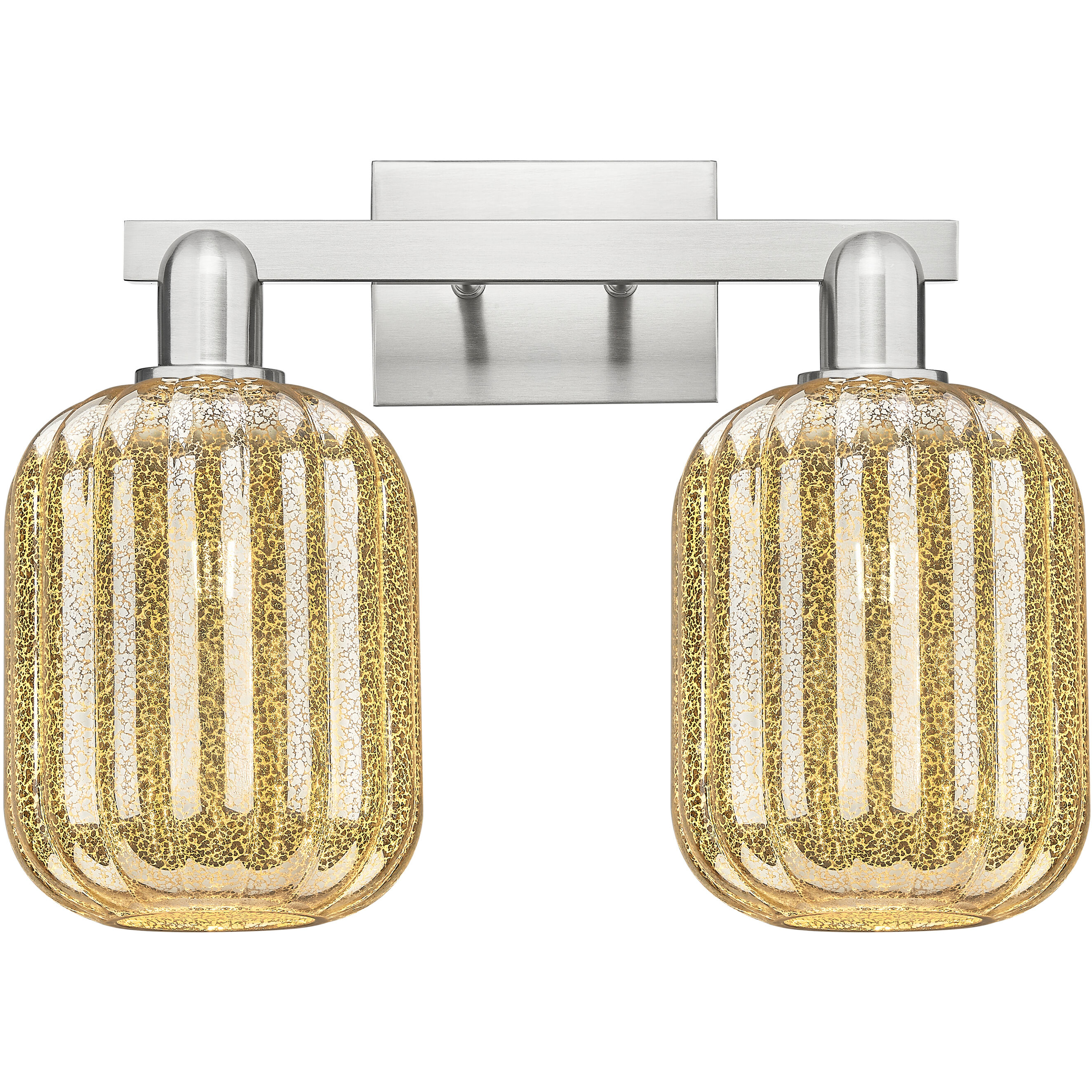 Preston 2 Light 16 inch Brushed Satin Nickel Bath Vanity Light Wall Light in Mercury Glass