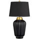 Bexley 22 inch Black and Brushed Brass Table Lamp Portable Light