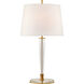 Thomas O'Brien Lyra 31.5 inch 60 watt Hand-Rubbed Antique Brass and Crystal Table Lamp Portable Light, Large