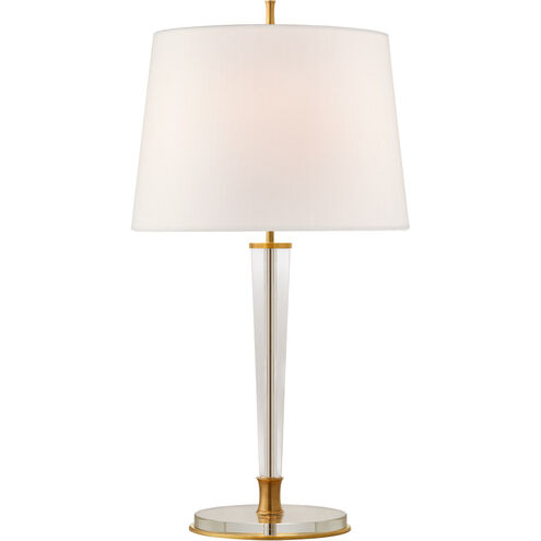 Thomas O'Brien Lyra 31.5 inch 60 watt Hand-Rubbed Antique Brass and Crystal Table Lamp Portable Light, Large