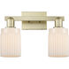 Arcadia Hadley 2 Light 15.5 inch Antique Brass Bath Vanity Light Wall Light in Matte White