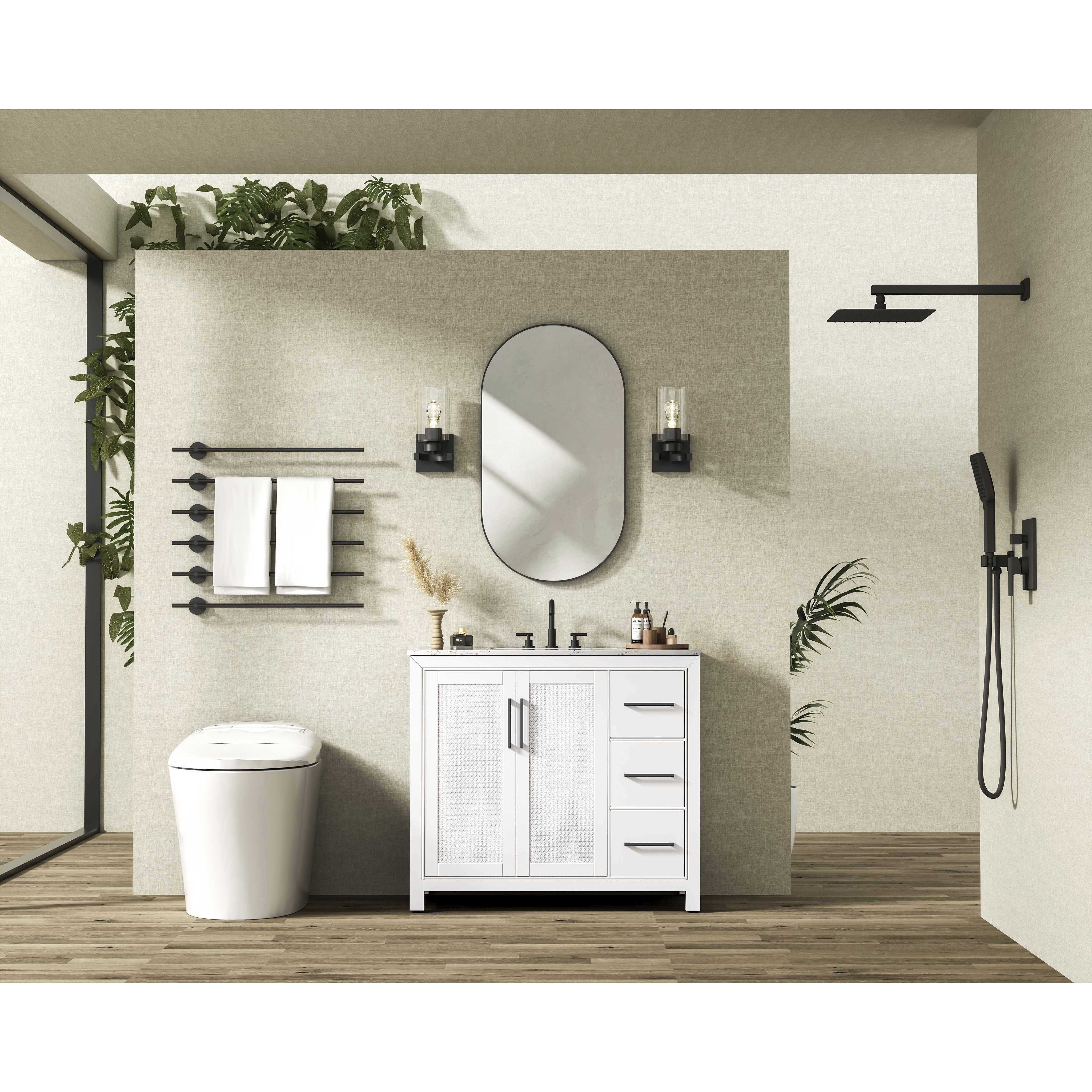 Alina 42 X 34 inch White Bathroom Vanity Cabinet