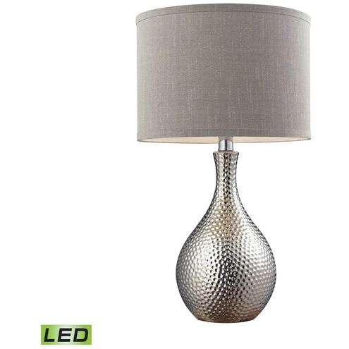 Hammered Chrome 1 Light 12.00 inch Table Lamp