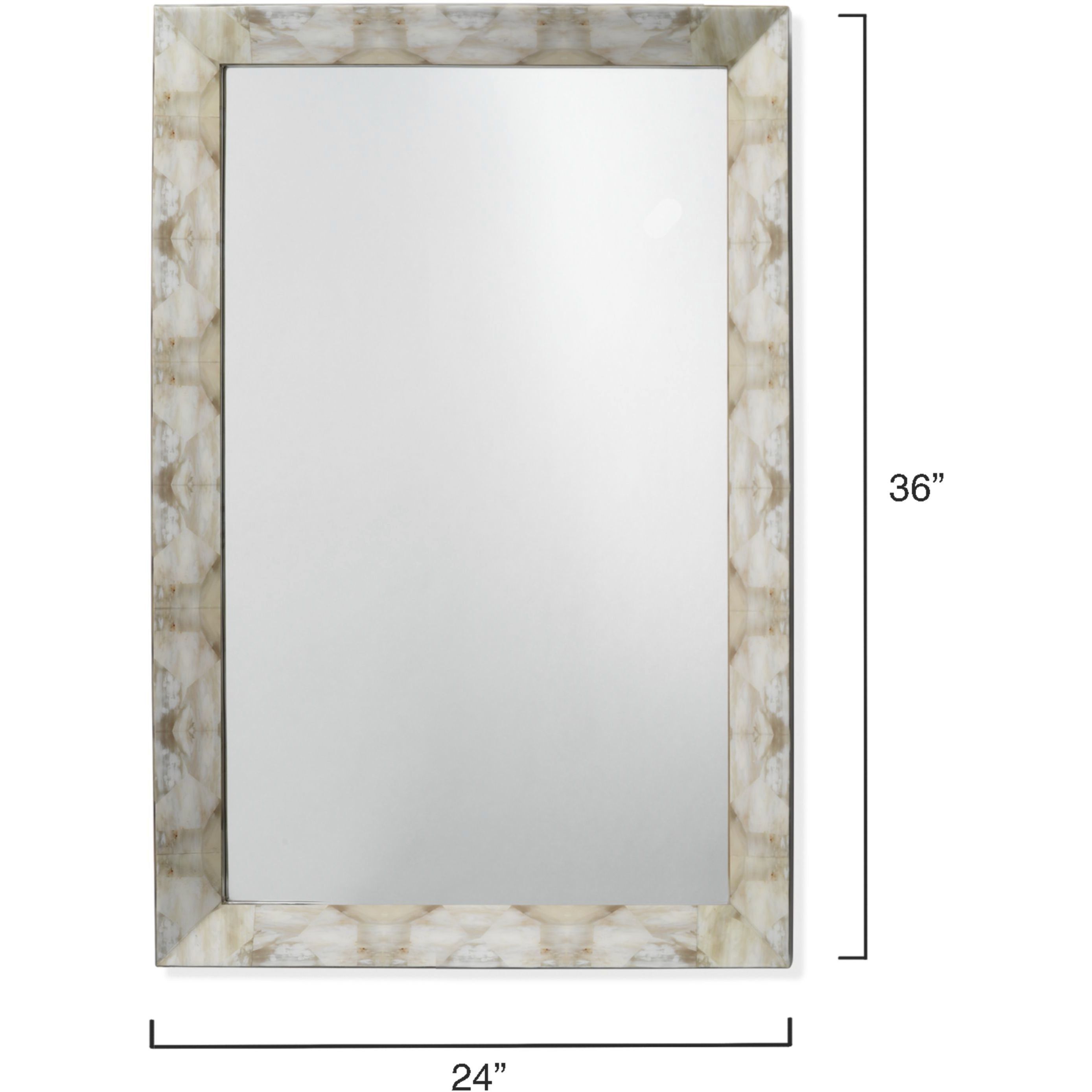 Fragment 36 X 24 inch Light Grey & Beige Faux Horn Mirror