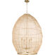 Rattan 5 Light 28 inch Aged Brass Pendant Ceiling Light