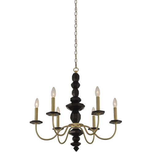 Piedra 6 Light 26 inch Brushed Brass Chandelier Ceiling Light
