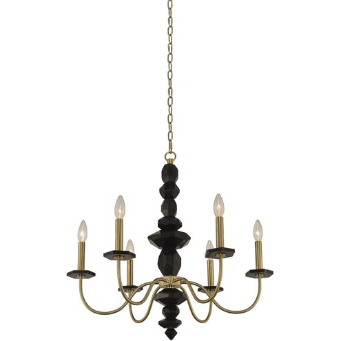 Piedra 6 Light 26 inch Brushed Brass Chandelier Ceiling Light