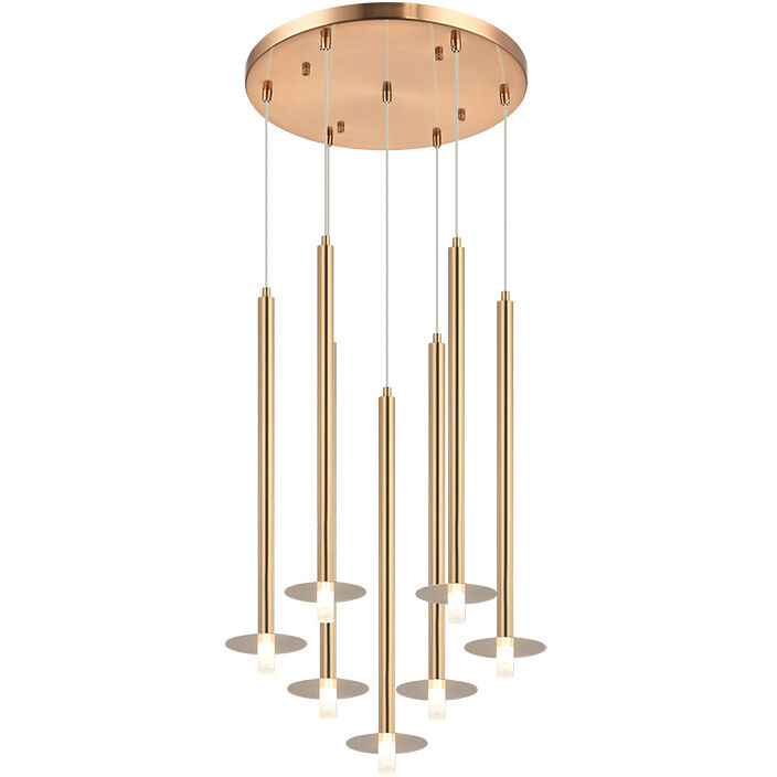 Reigndrop 7 Light 17.75 inch Aged Gold Brass Pendant Ceiling Light