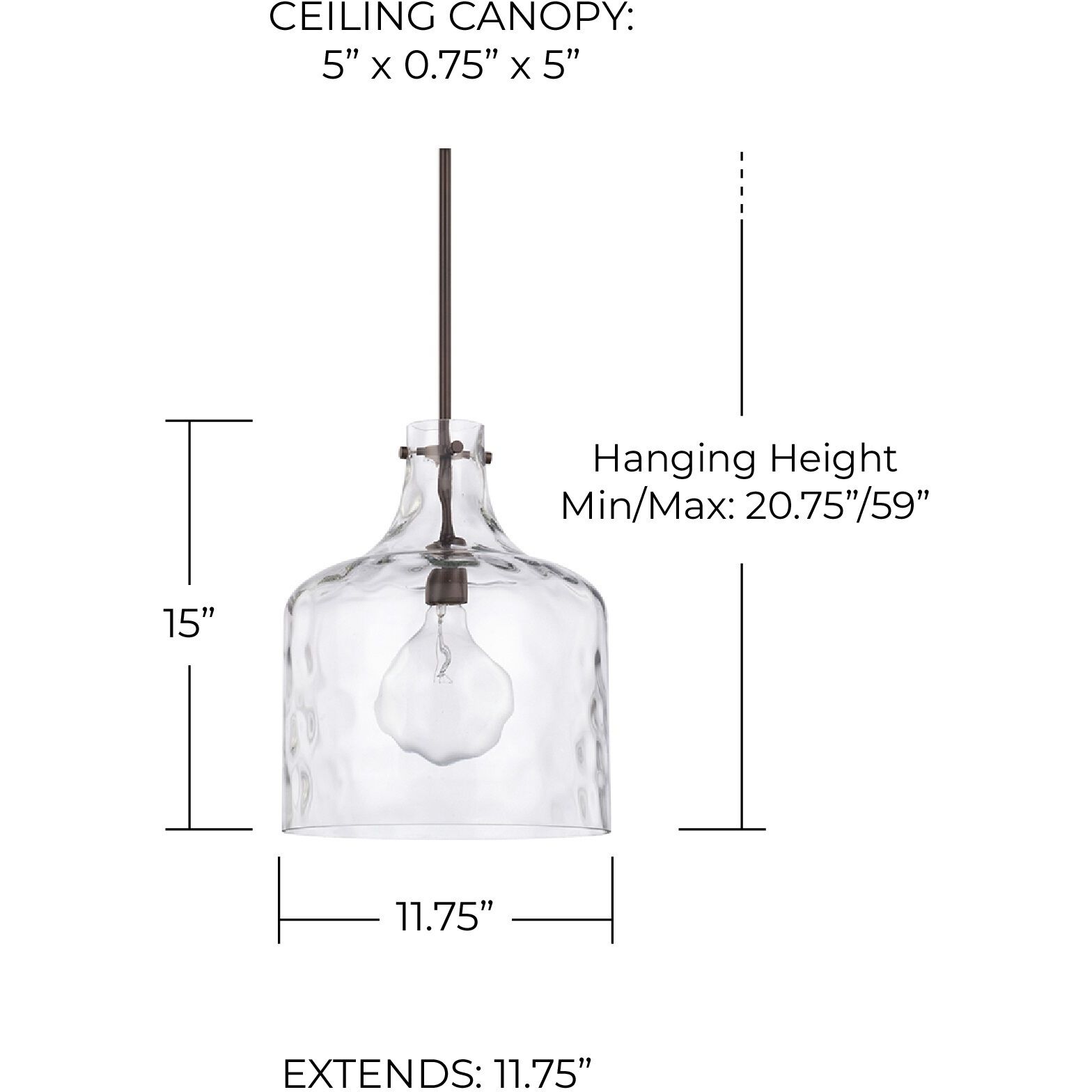 Elijah 1 Light 12 inch Bronze Pendant Ceiling Light