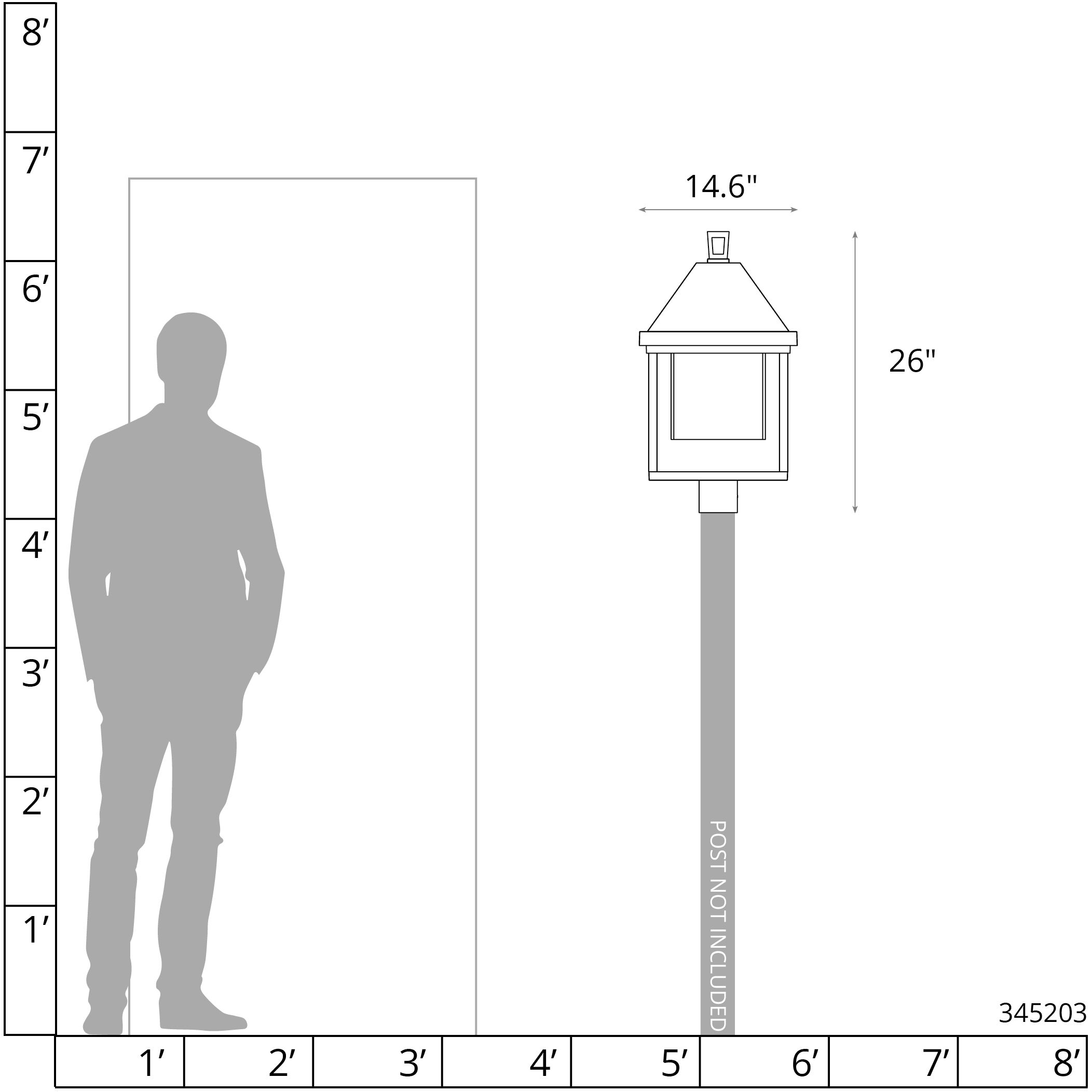 Dorset 1 Light 26 inch Coastal White Post Light in Seeded Clear