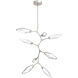 Rock Crystal LED 37.1 inch Beige Silver Chandelier Ceiling Light, Modern Vine