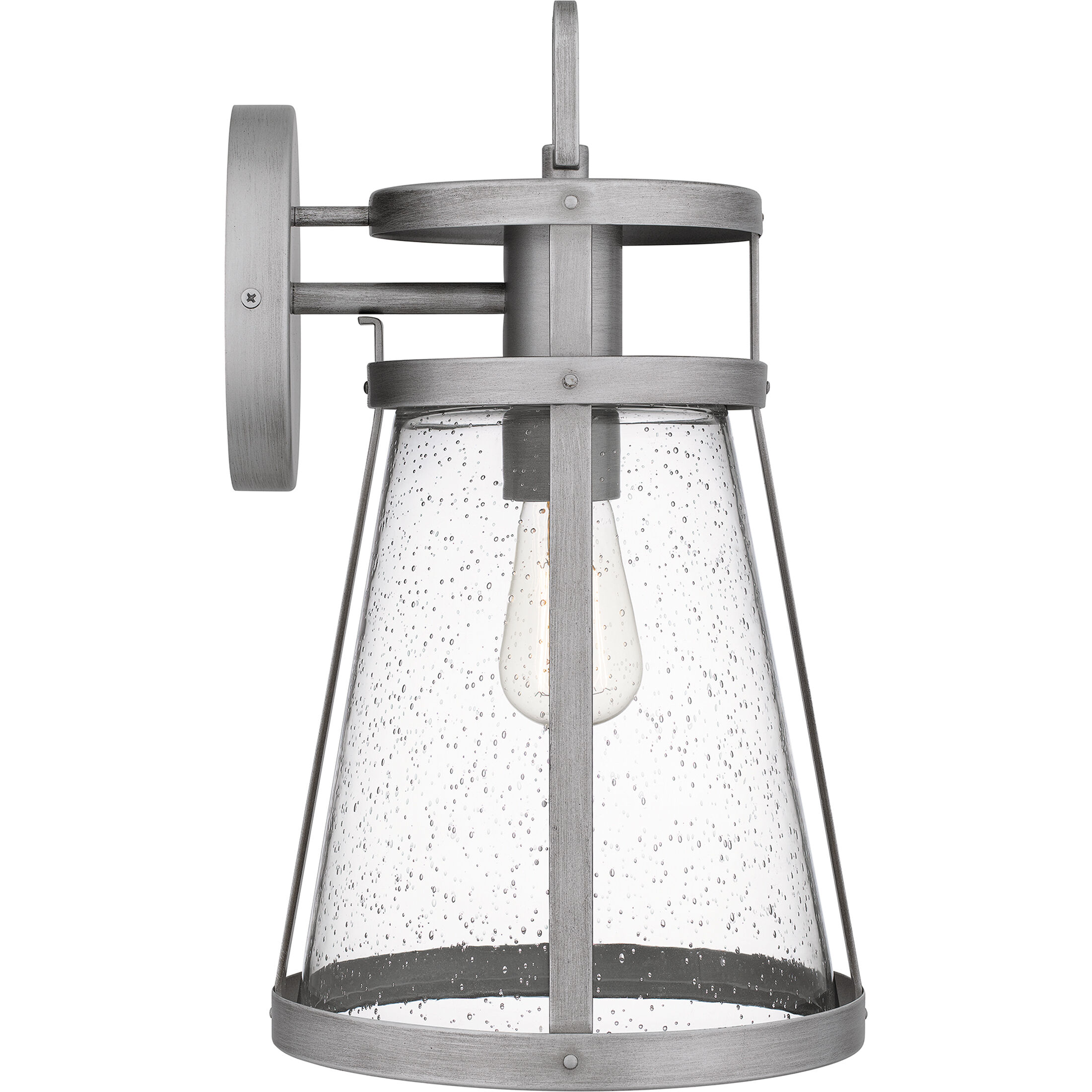 Barber 1 Light 17 inch Antique Brushed Aluminum Outdoor Wall Lantern