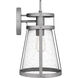 Barber 1 Light 17 inch Antique Brushed Aluminum Outdoor Wall Lantern
