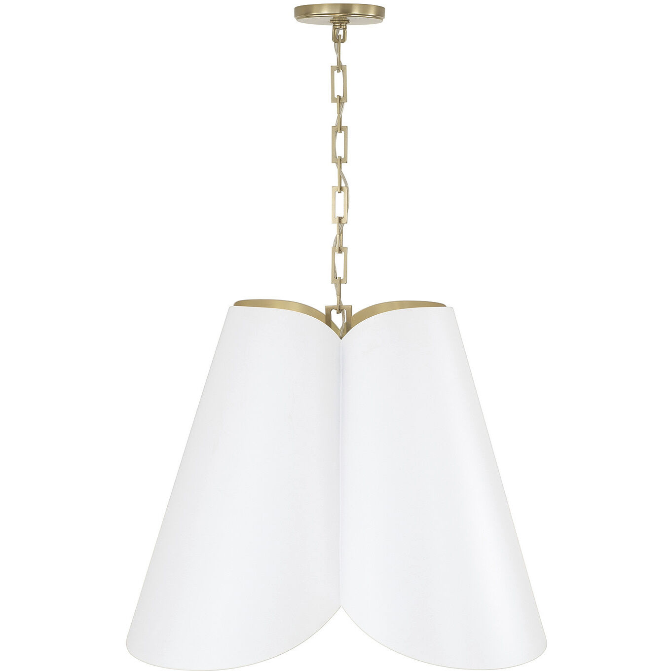 Maeve 4 Light 26.75 inch Matte Brass and White Pendant Ceiling Light