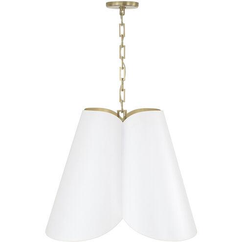 Maeve 4 Light 26.75 inch Matte Brass and White Pendant Ceiling Light